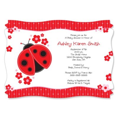 Modern Ladybug - Personalized Baby Shower Invitations