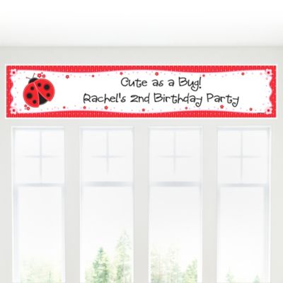 Modern Ladybug - Personalized Birthday Party Banners