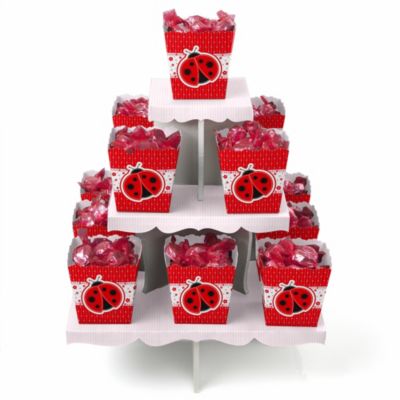 Modern Ladybug - Birthday Party Candy Stand and 13 Candy Boxes