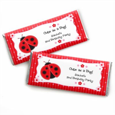 Modern Ladybug - Personalized Birthday Party Candy Bar Wrapper Favors