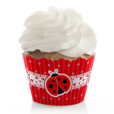 Modern Ladybug - Birthday Party Cupcake Wrappers
