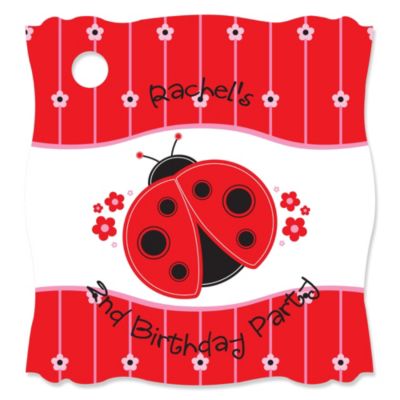Modern Ladybug - Personalized Birthday Party Tags - 20 ct