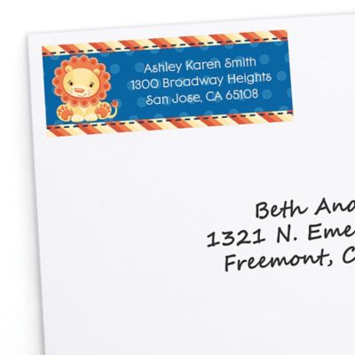 Lion Boy - Personalized Baby Shower Return Address Labels - 30 ct