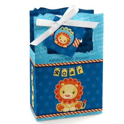Lion Boy - Personalized Baby Shower Favor Boxes