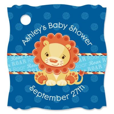 Lion Boy - Personalized Baby Shower Tags - 20 ct