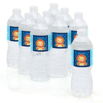 Lion Boy - Personalized Baby Shower Water Bottle Label Favors