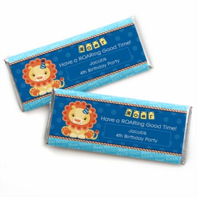 Lion Boy - Personalized Birthday Party Candy Bar Wrapper Favors