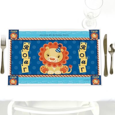 Lion Boy - Personalized Birthday Party Placemats