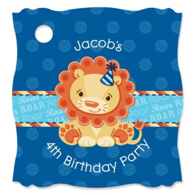 Lion Boy - Personalized Birthday Party Tags - 20 ct