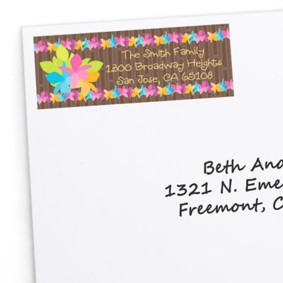 Luau - Personalized Birthday Party Return Address Labels - 30 ct