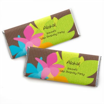 Luau - Personalized Birthday Party Candy Bar Wrapper Favors