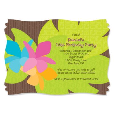 Luau - Personalized Birthday Party Invitations
