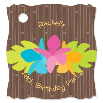 Luau - Personalized Birthday Party Tags - 20 ct