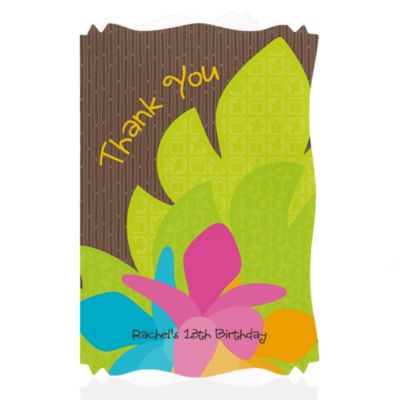 Luau - Personalized Birthday Party Thank You Cards