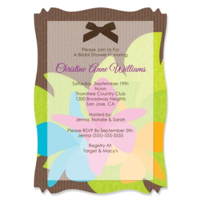 Luau - Personalized Bridal Shower Vellum Overlay Invitations