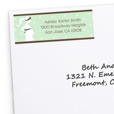 Mommy Silhouette It's A Baby - Personalized Baby Shower Return Address Labels - 30 ct