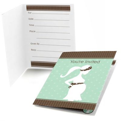 Mommy Silhouette It's A Baby - Baby Shower Fill In Invitations - 8 ct