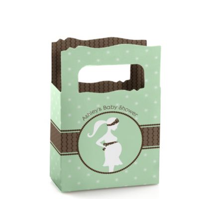Mommy Silhouette It's A Baby - Personalized Baby Shower Mini Favor Boxes