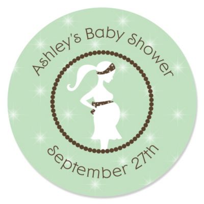 Mommy Silhouette It's A Baby - Personalized Baby Shower Sticker Labels - 24 ct