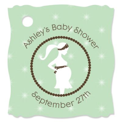 Mommy Silhouette It's A Baby - Personalized Baby Shower Tags - 20 ct