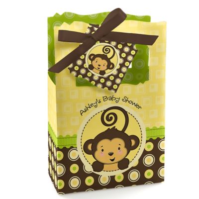 Monkey Neutral - Personalized Baby Shower Favor Boxes