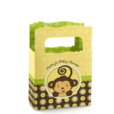 Monkey Neutral - Personalized Baby Shower Mini Favor Boxes