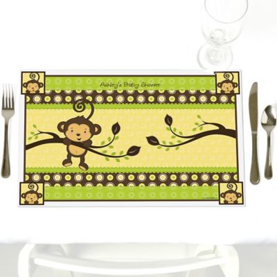 Monkey Neutral  - Personalized Baby Shower Placemats