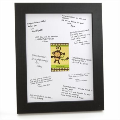 Monkey Neutral - Personalized Baby Shower Signature Mat Gift