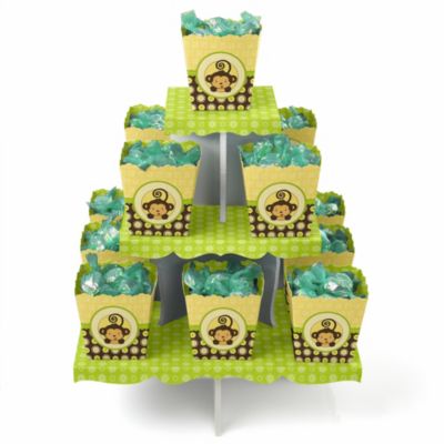 Monkey Neutral - Birthday Party Candy Stand and 13 Candy Boxes