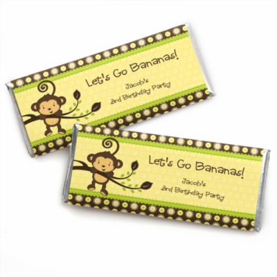 Monkey Neutral - Personalized Birthday Party Candy Bar Wrapper Favors