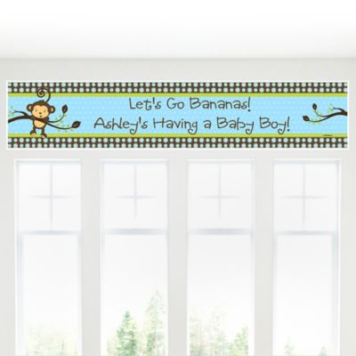 Monkey Boy - Personalized Baby Shower Banners