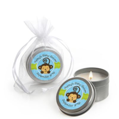 Monkey Boy - Personalized Baby Shower Candle Tin Favors