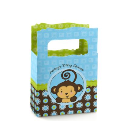 Monkey Boy - Personalized Baby Shower Mini Favor Boxes