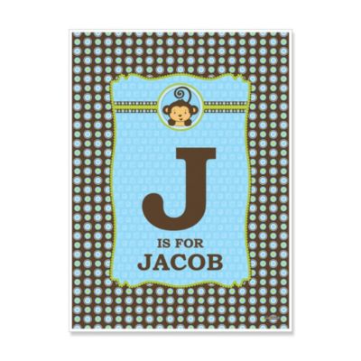 Monkey Boy - Personalized Baby Shower Poster Gift