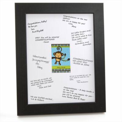 Monkey Boy - Personalized Baby Shower Signature Mat Gift