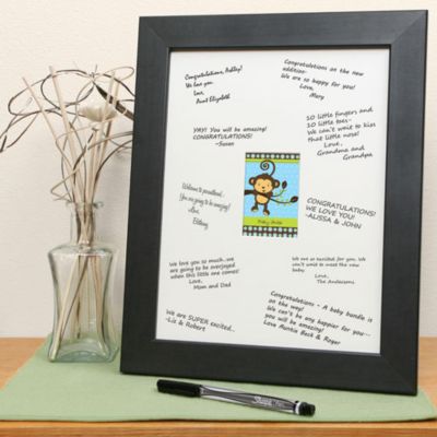 Monkey Boy - Personalized Baby Shower Signature Mat Gift