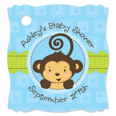 Monkey Boy - Personalized Baby Shower Tags - 20 ct