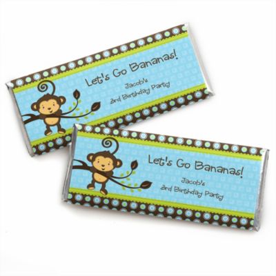 Monkey Boy - Personalized Birthday Party Candy Bar Wrapper Favors
