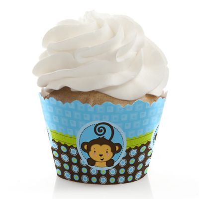 Monkey Boy - Birthday Party Cupcake Wrappers