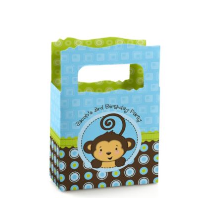 Monkey Boy - Personalized Birthday Party Mini Favor Boxes