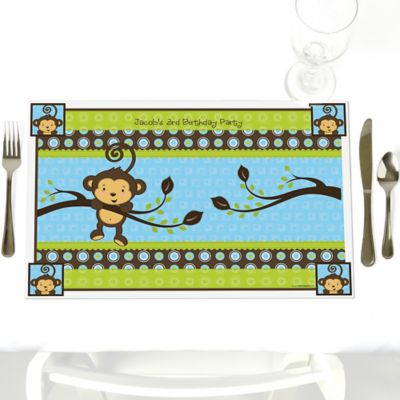 Monkey Boy - Personalized Birthday Party Placemats