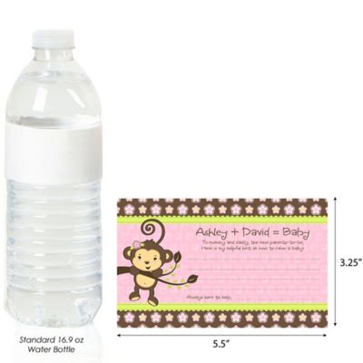 Monkey Girl - Personalized Baby Shower Helpful Hint Advice Cards