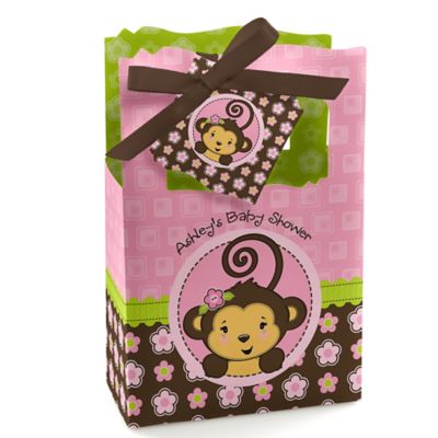 Monkey Girl - Personalized Baby Shower Favor Boxes