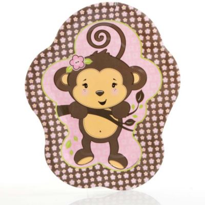 Monkey Girl - Baby Shower Dinner Plates - 8 ct