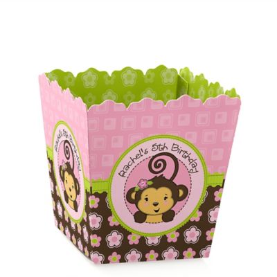 Monkey Girl - Personalized Birthday Party Candy Boxes
