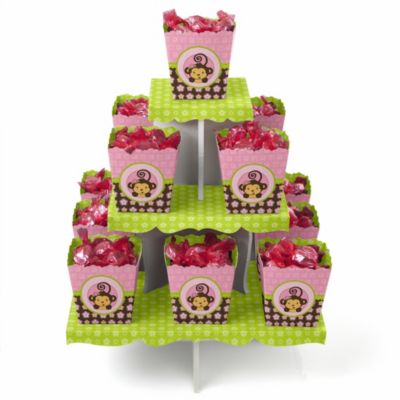 Monkey Girl - Birthday Party Candy Stand and 13 Candy Boxes
