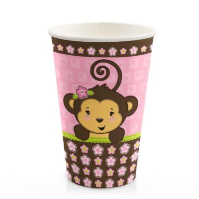 Monkey Girl - Birthday Party Hot/Cold Cups - 8 ct
