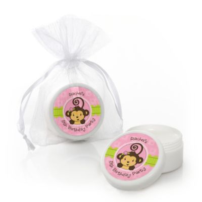 Monkey Girl - Personalized Birthday Party Lip Balm Favors