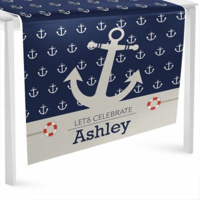 Runner      Table  Party runner table Ahoy nautical  Personalized  Nautical BigDotOfHappiness