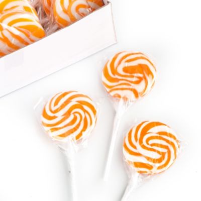 Orange Swirl Lollipops - Party Candy - 24 ct